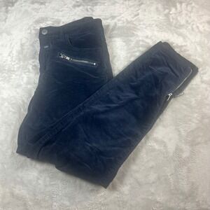 Closed Women's 27 Pants Navy Blue Japanese Woven Aimie Moto Zipper